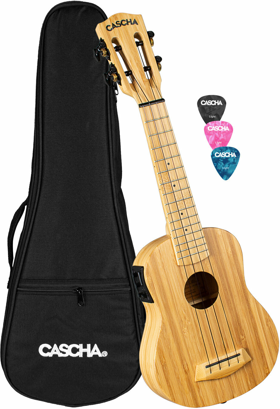 Cascha HH 2312E Bamboo Sopránové ukulele Natural Cascha