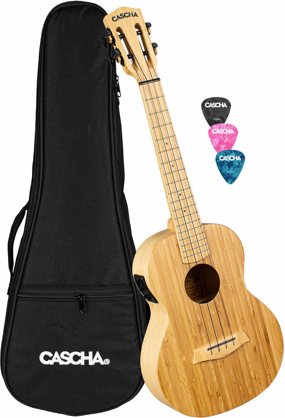 Cascha HH 2314E Bamboo Tenorové ukulele Natural Cascha