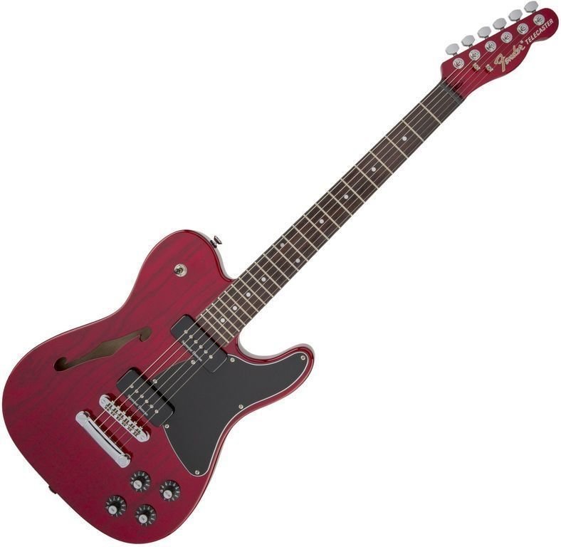 Fender Jim Adkins JA-90 Telecaster Thinline IL Crimson Red Transparent Fender