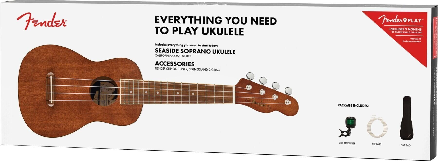 Fender Seaside NAT Sopránové ukulele Natural Fender
