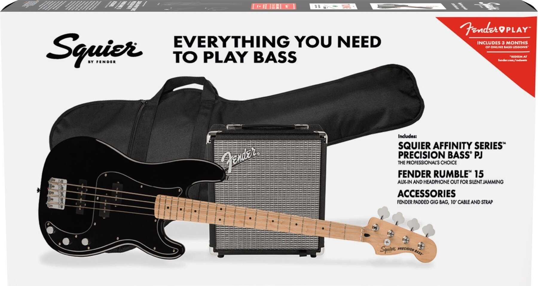 Fender Squier Affinity Series Precision Bass PJ Pack MN Černá Fender Squier