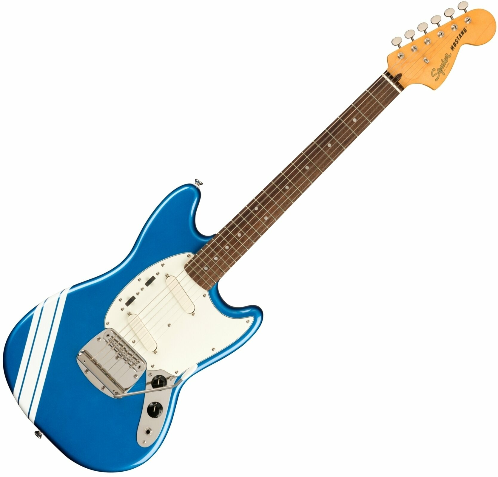 Fender Squier FSR 60s Competition Mustang Classic Vibe 60s LRL Lake Placid Blue-Olympic White Stripes Fender Squier