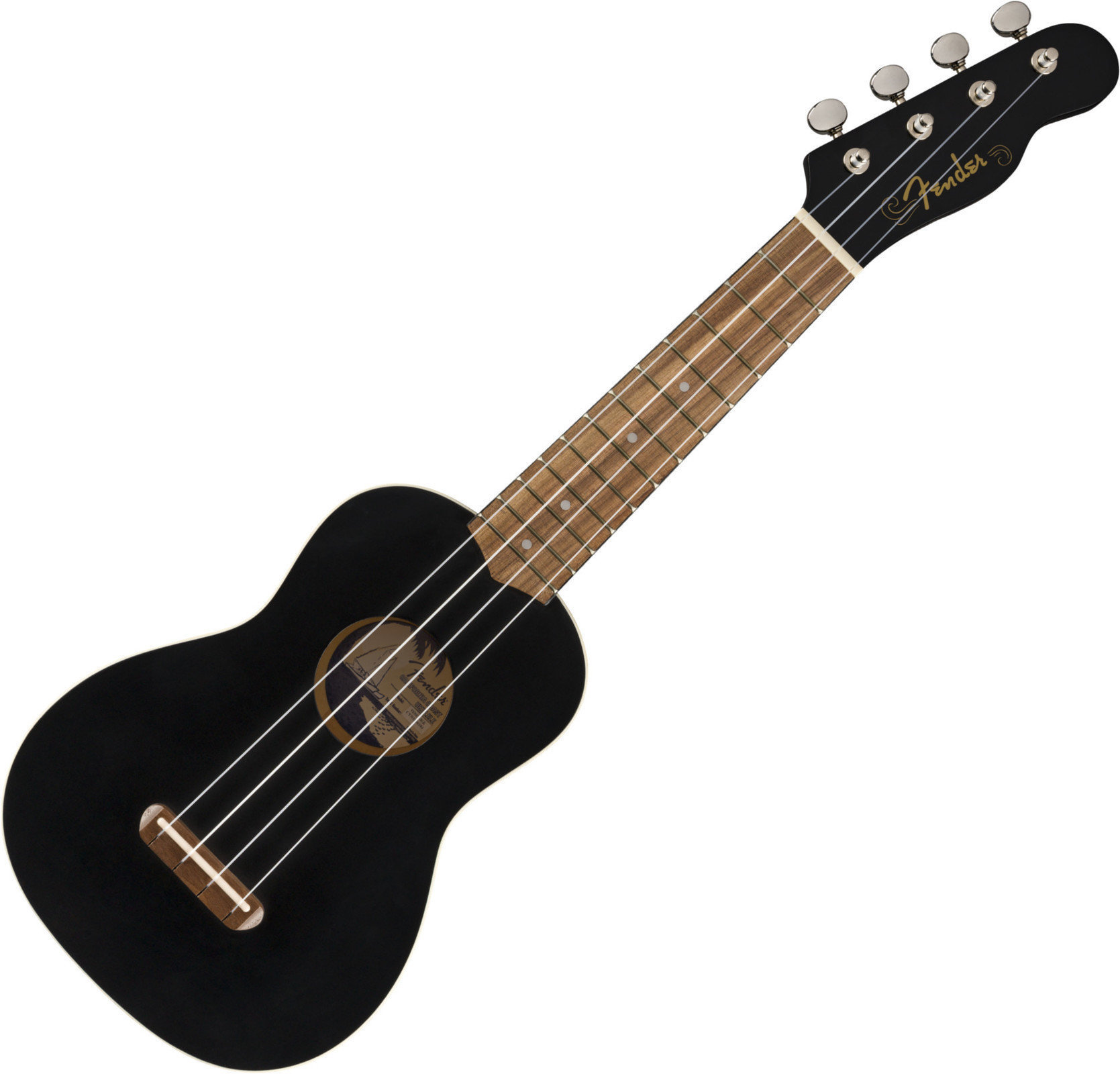 Fender Venice WN BK Sopránové ukulele Černá Fender