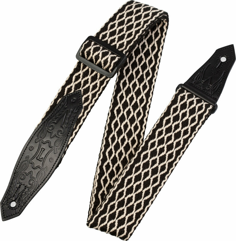 Levys MSSC80-BLK/WHT Country/Western Series 2" Heavy-weight Cotton Guitar Strap Black White Levys