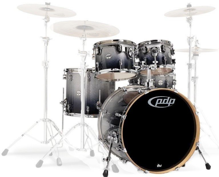 PDP by DW Concept Shell Pack 5 pcs 20" Silver to Black Sparkle PDP by DW