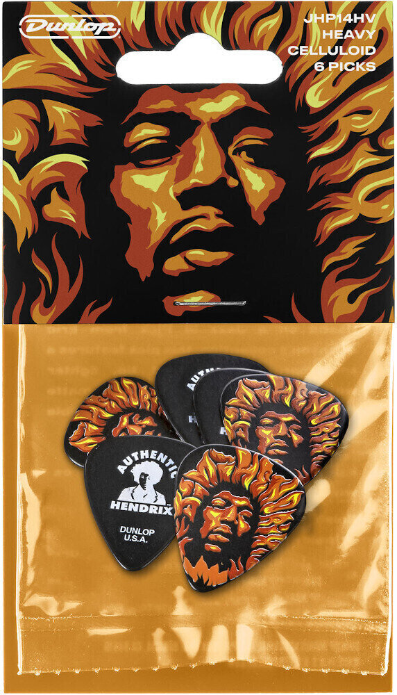 Dunlop Jimi Hendrix Guitar Picks VD Fire 6 Pack Dunlop