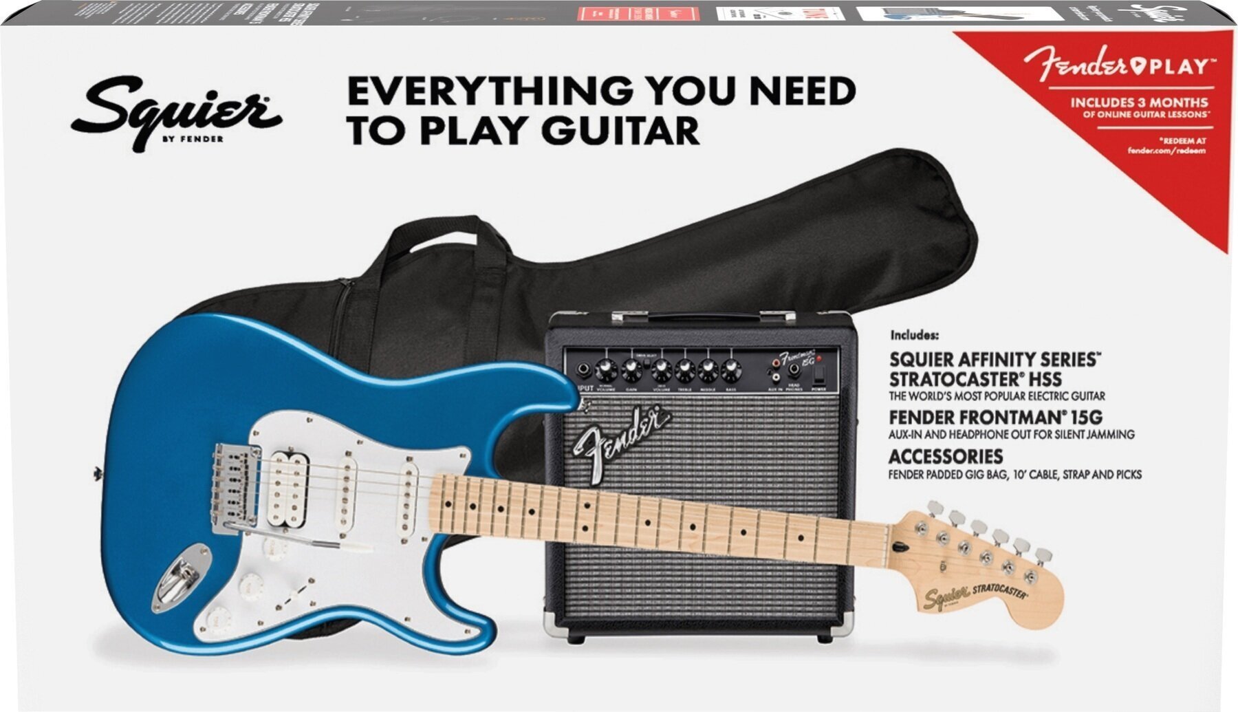 Fender Squier Affinity Series Stratocaster HSS Pack MN Lake Placid Blue Fender Squier