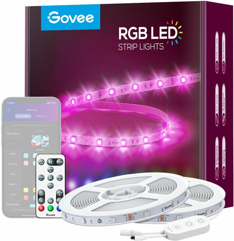 Govee WiFi RGB Smart LED strap 15m plus remote Govee