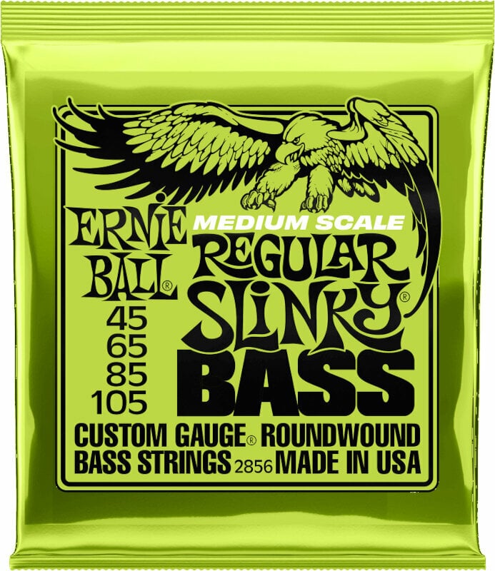 Ernie Ball 2856 Regular Slinky Nickel Wound Medium Scale Bass Strings 45-105 Ernie Ball