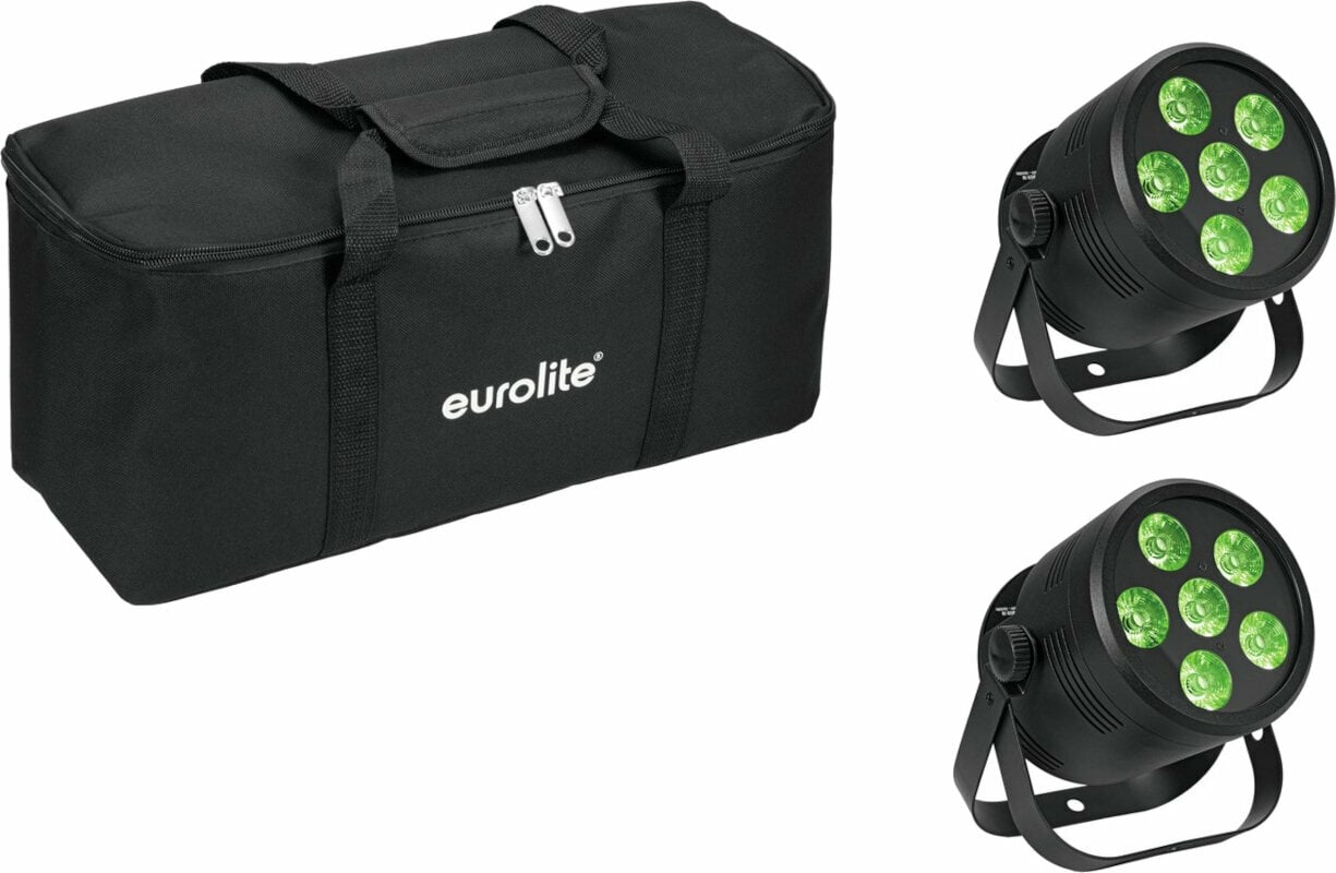 Eurolite Set 2x LED Silent Par 6 QCL Floor Bl + Soft Bag Eurolite