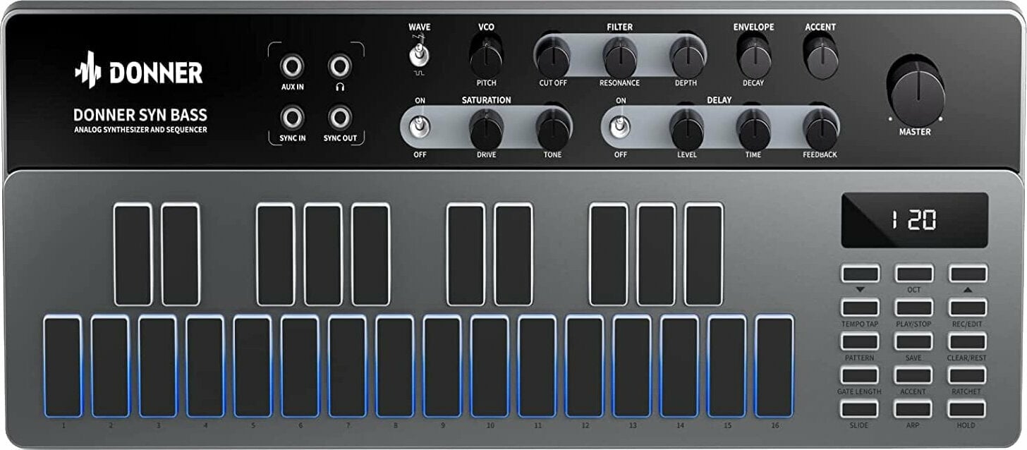 Donner B1 Analog Bass Synthesizer and Sequencer Donner