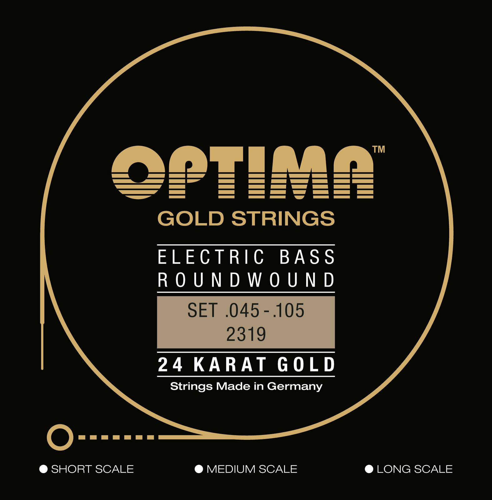 Optima 2319.M 24K Gold Strings Medium Scale Medium Light Optima