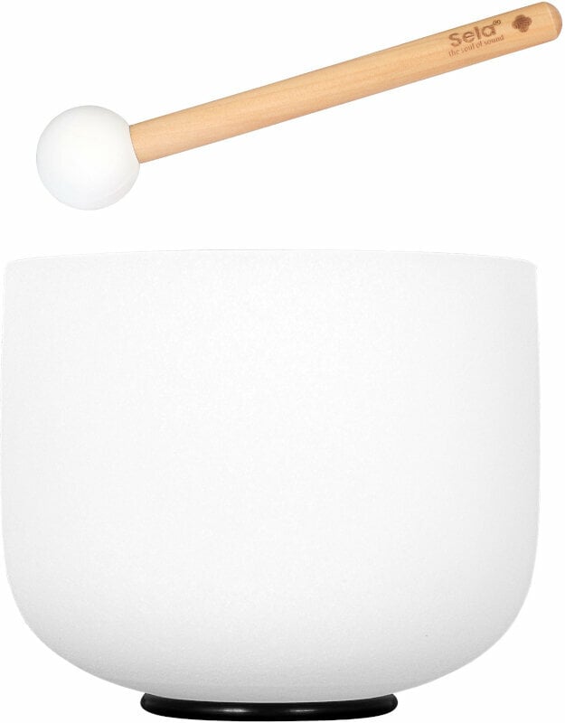 Sela 8" Crystal Singing Bowl Frosted 432 Hz B incl. 1 Wood Mallet Sela
