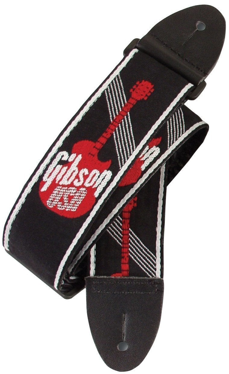 Gibson "2"" Woven Strap w/ Gibson Logo-Red" Gibson