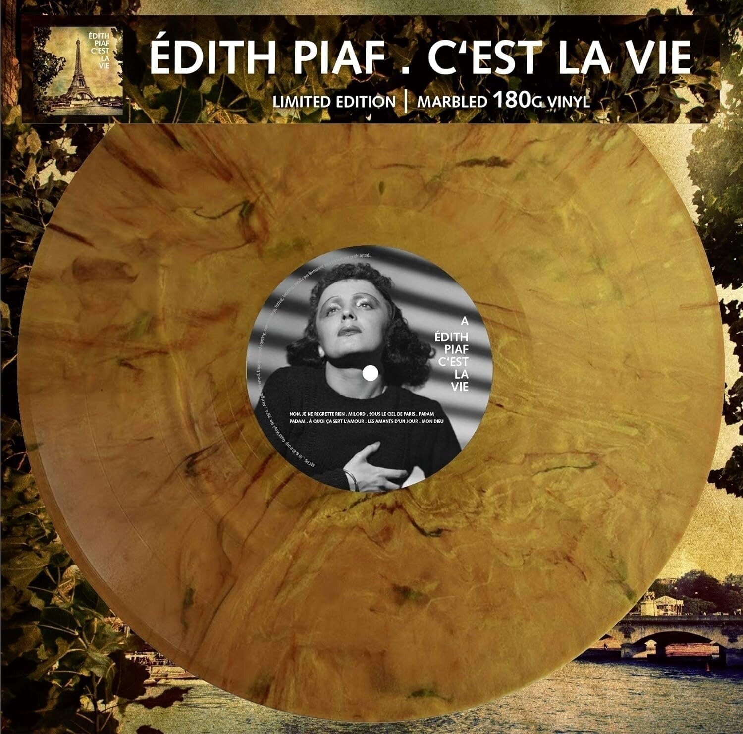 Edith Piaf - C'est La Vie (Limited Edition) (Numbered) (Gold Marbled Coloured) (LP) Edith Piaf