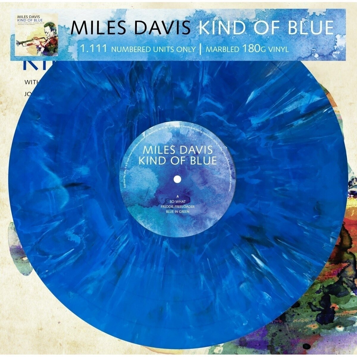 Miles Davis - Kind Of Blue (Limited Edition) (Numbered) (Reissue) (Blue Marbled Coloured) (LP) Miles Davis
