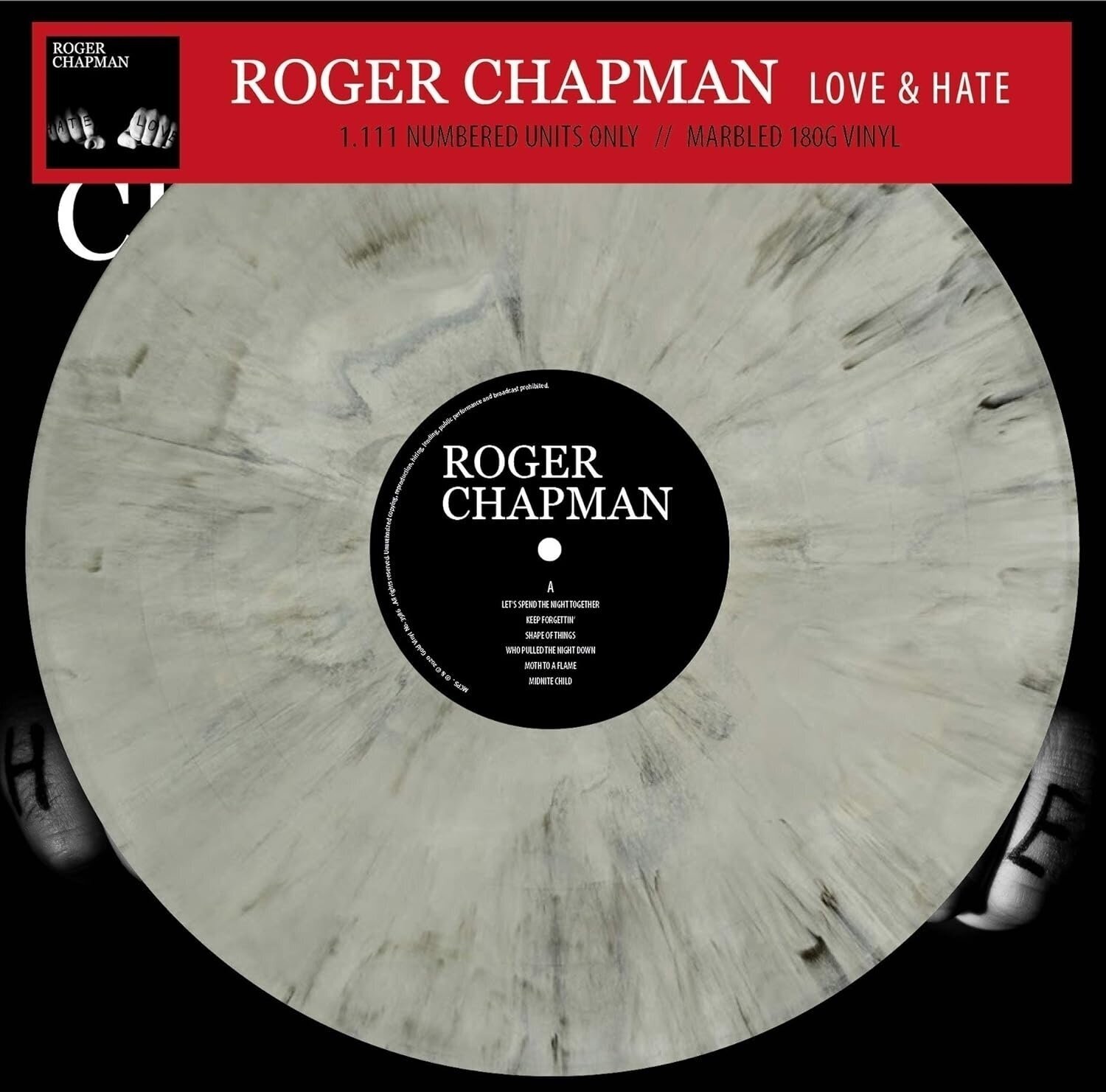 Roger Chapman - Love & Hate (Limited Edition) (Numbered) (Grey Marbled Coloured) (LP) Roger Chapman